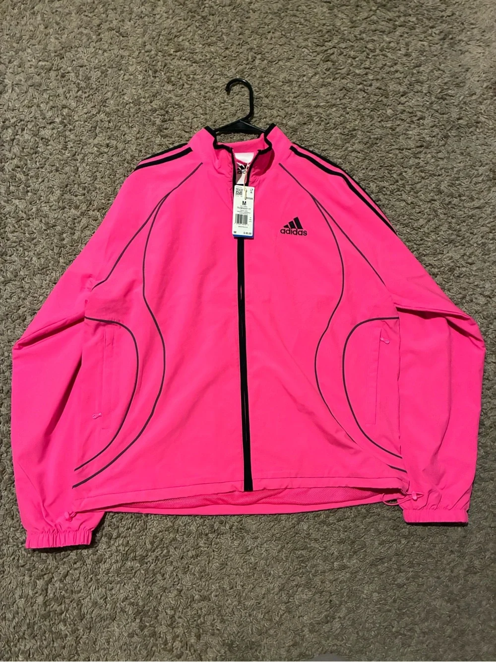 Adidas Men's Neon Pink Full-Zip Utility Jacket